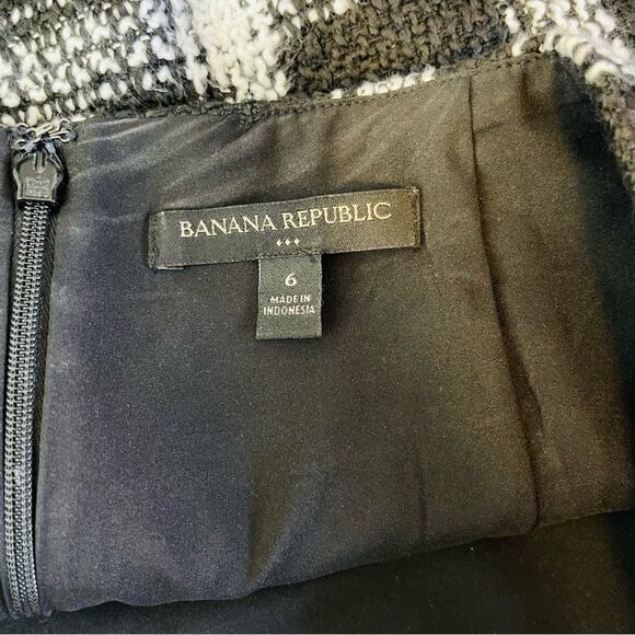 Banana Republic black white wool tweed preppy academia mini skirt 6 - Picture 4 of 5